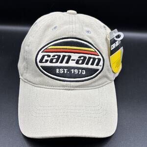 Can-Am Tan Adjustable Strapback Hat Cap BRP ATV UTV Motorcycle NWT
